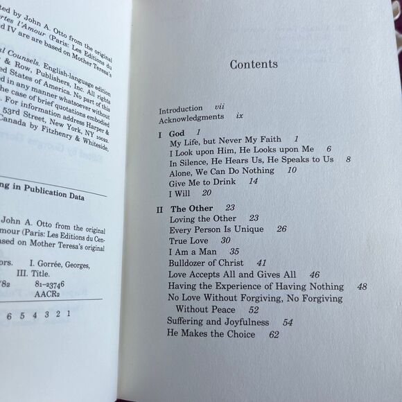 * 3 for $9 * 1982 The Love of Christ, Spiritual Counsels Mother Teresa. 1st Ed - Picture 4 of 12